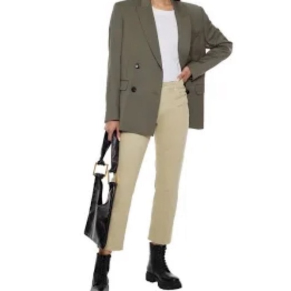 L’AGENCE Sada High Rise Ankle Crop Raw Hem Jeans Limestone 29 - Picture 1 of 10